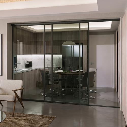 Doors55 3 Panel Glass Room Divider and Partition Wall Divider