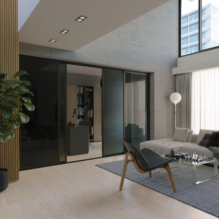 Doors55 4 Panel Glass Room Divider and Partition Wall Divider