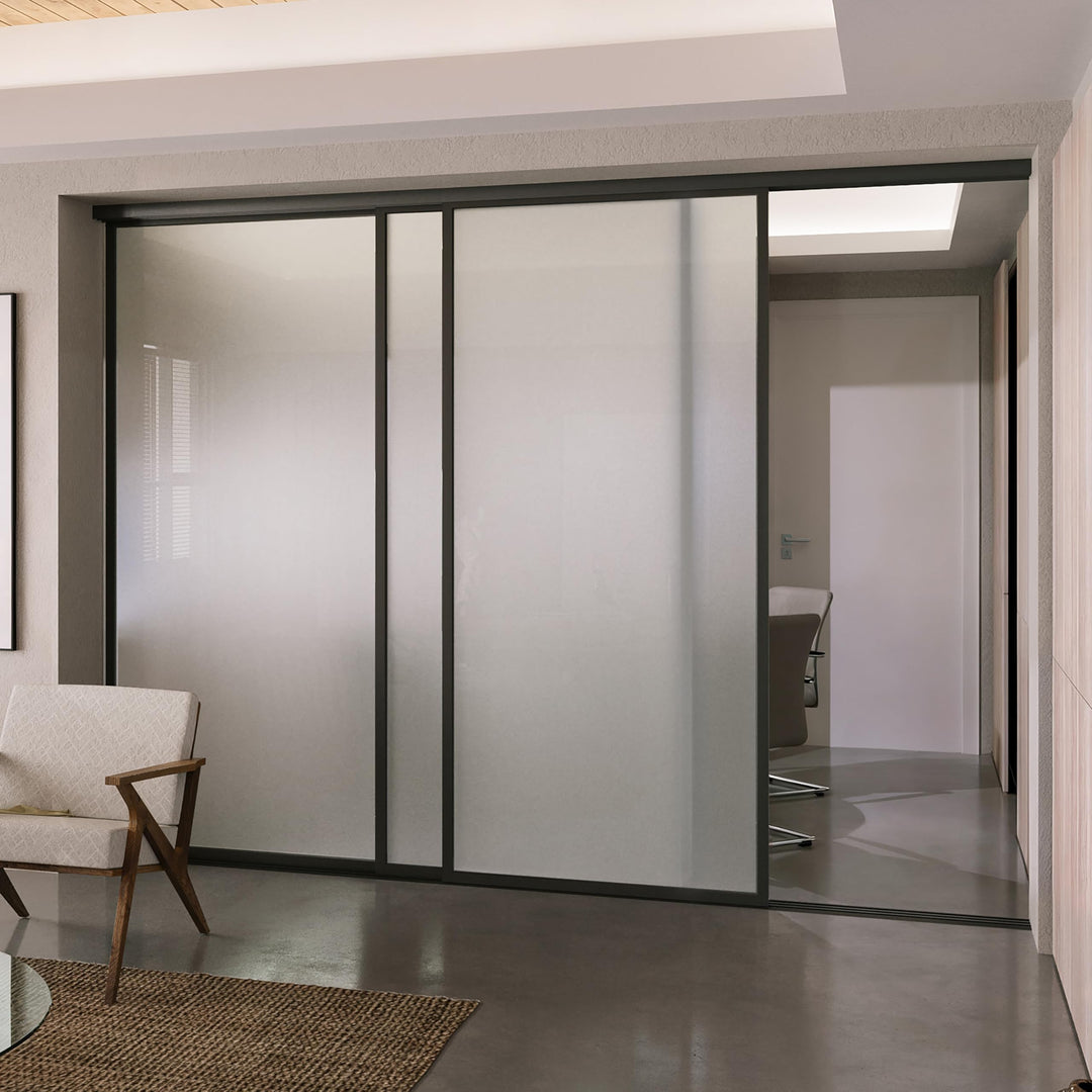 Doors55 3 Panel Glass Room Divider and Partition Wall Divider
