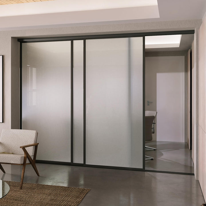 Doors55 3 Panel Glass Room Divider and Partition Wall Divider