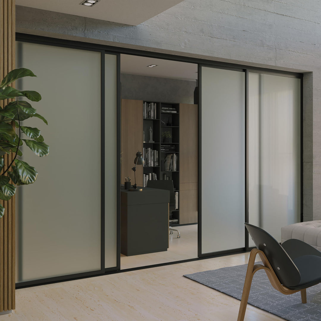 Doors55 4 Panel Glass Room Divider and Partition Wall Divider