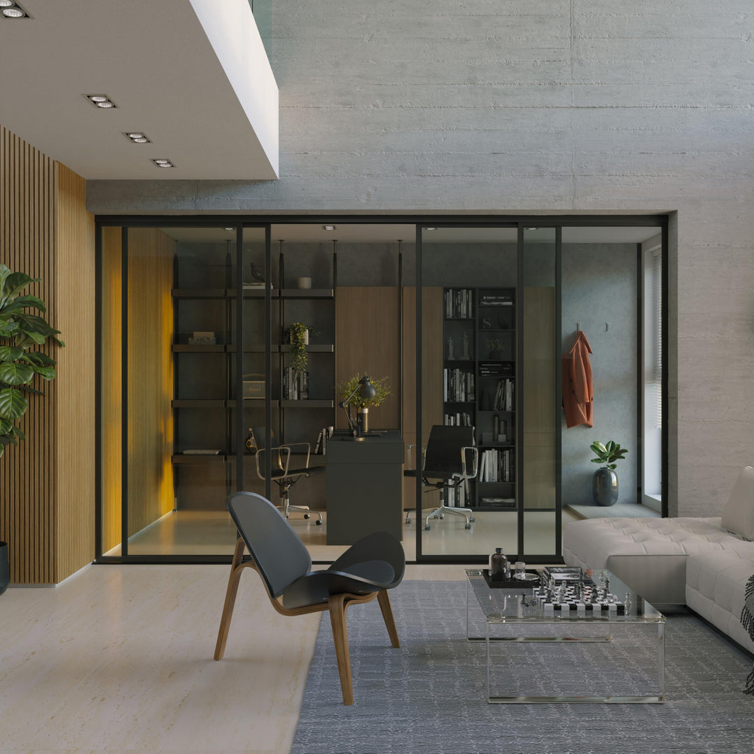 Doors55 4 Panel Glass Room Divider and Partition Wall Divider