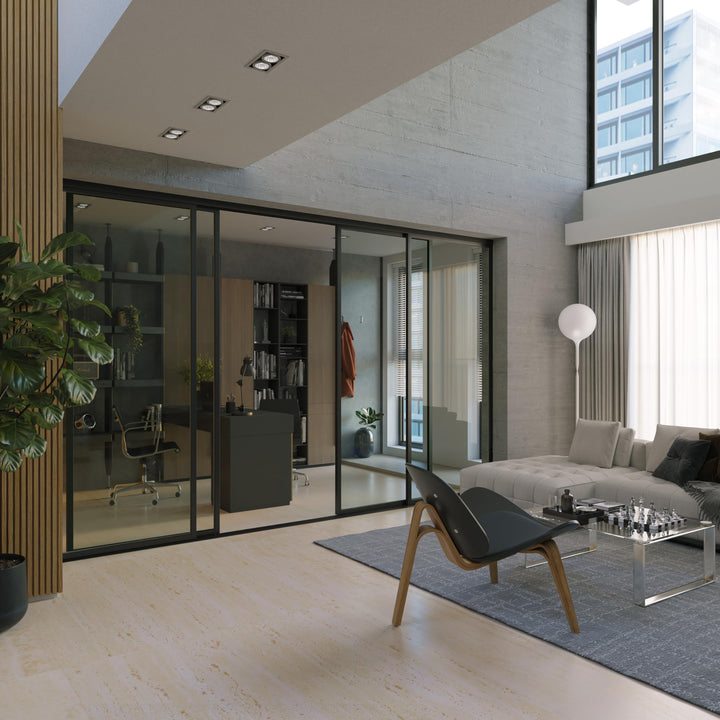 Doors55 4 Panel Glass Room Divider and Partition Wall Divider