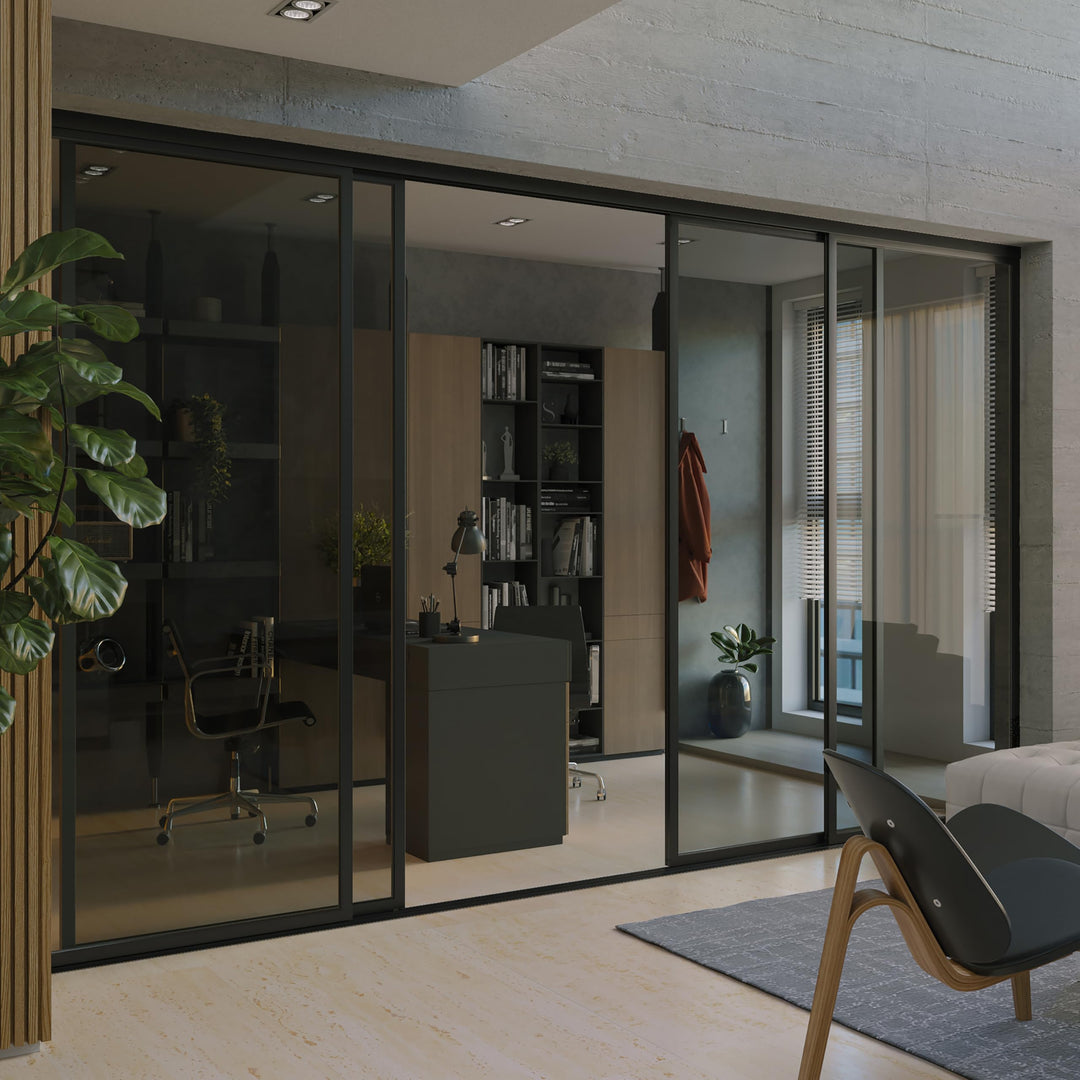 Doors55 4 Panel Glass Room Divider and Partition Wall Divider