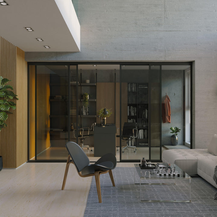 Doors55 4 Panel Glass Room Divider and Partition Wall Divider
