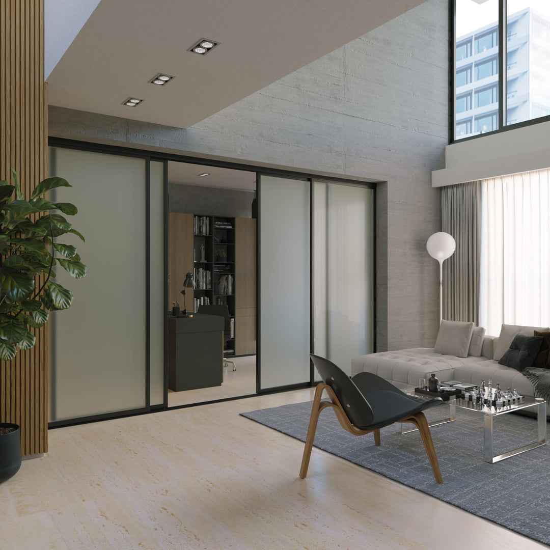 Doors55 4 Panel Glass Room Divider and Partition Wall Divider