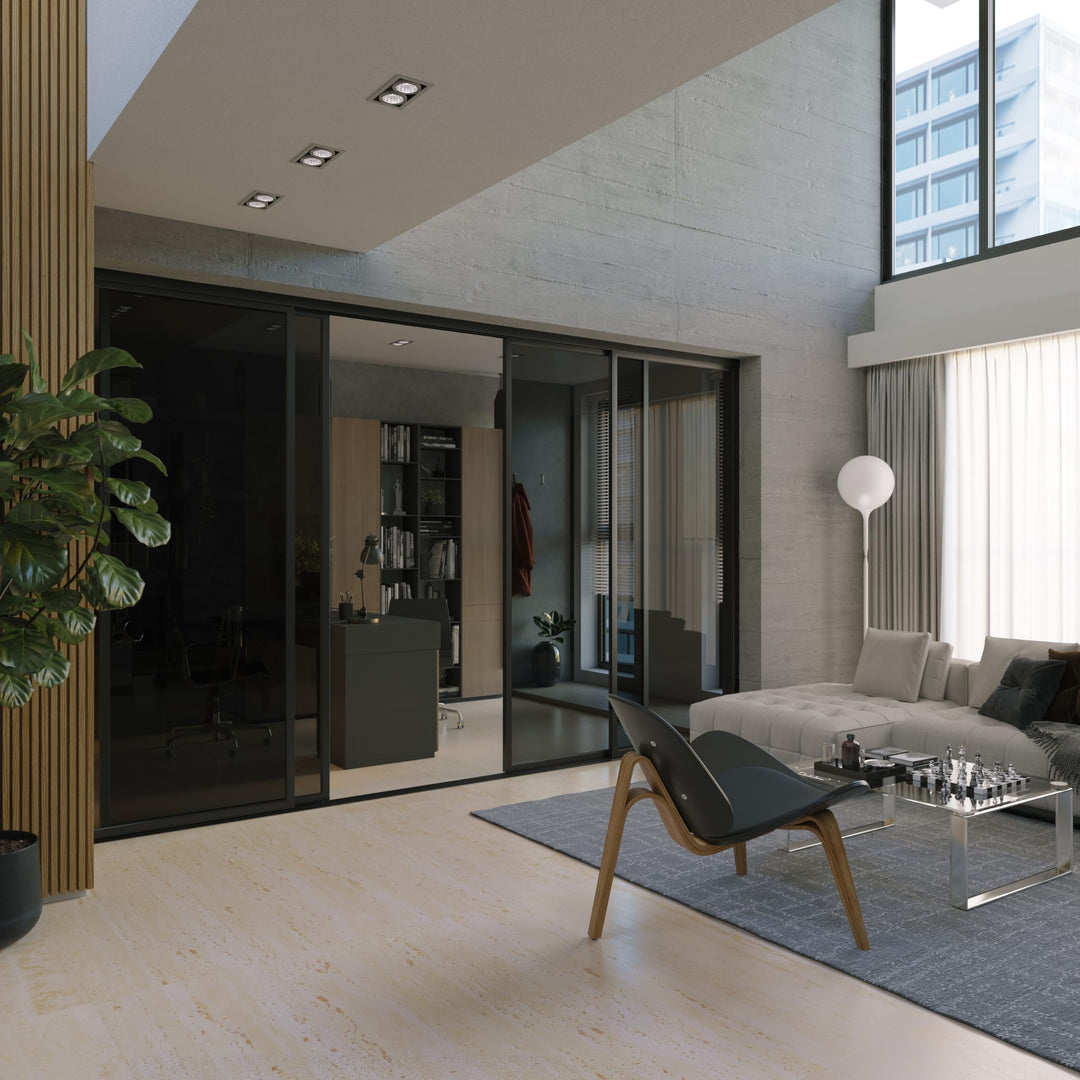 Doors55 4 Panel Glass Room Divider and Partition Wall Divider