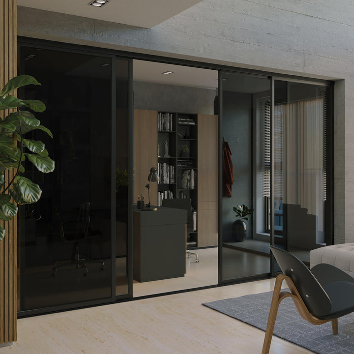 Doors55 4 Panel Glass Room Divider and Partition Wall Divider