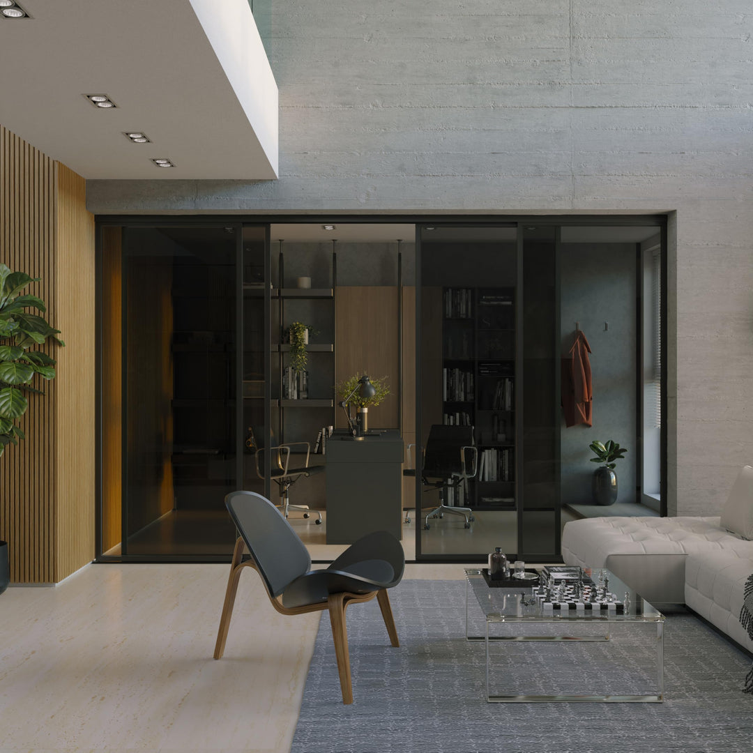 Doors55 4 Panel Glass Room Divider and Partition Wall Divider