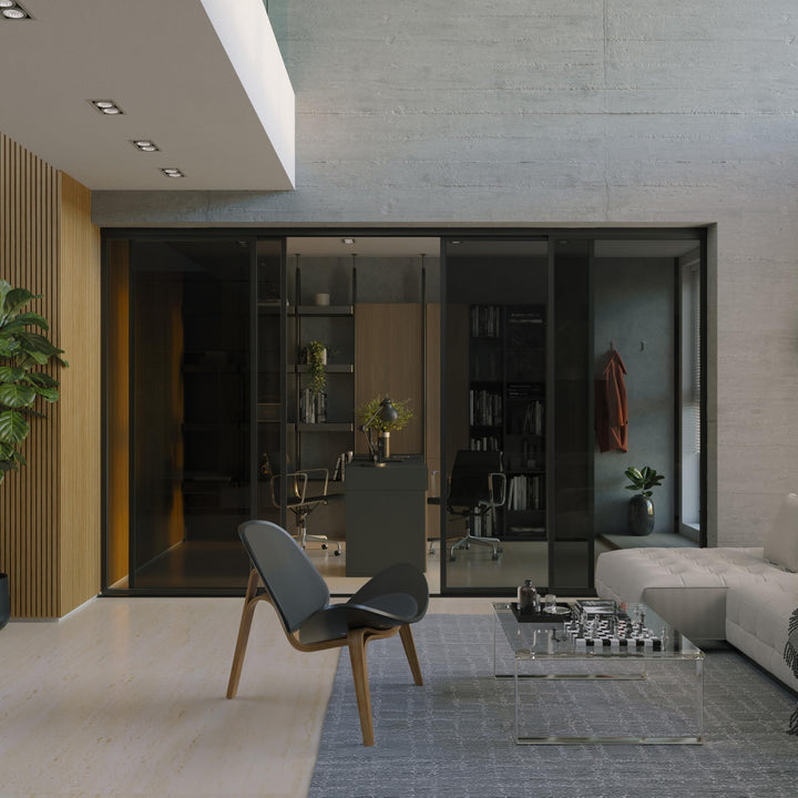 Doors55 4 Panel Glass Room Divider and Partition Wall Divider
