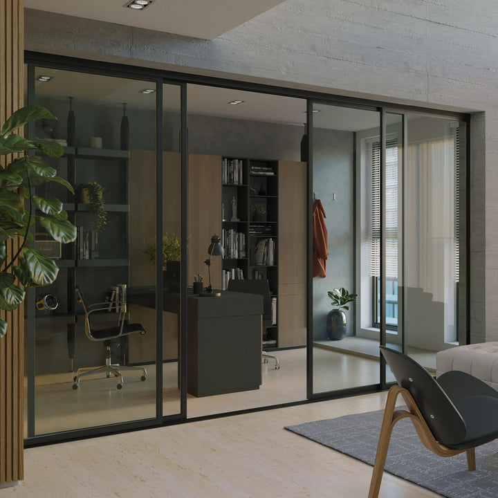Doors55 4 Panel Glass Room Divider and Partition Wall Divider