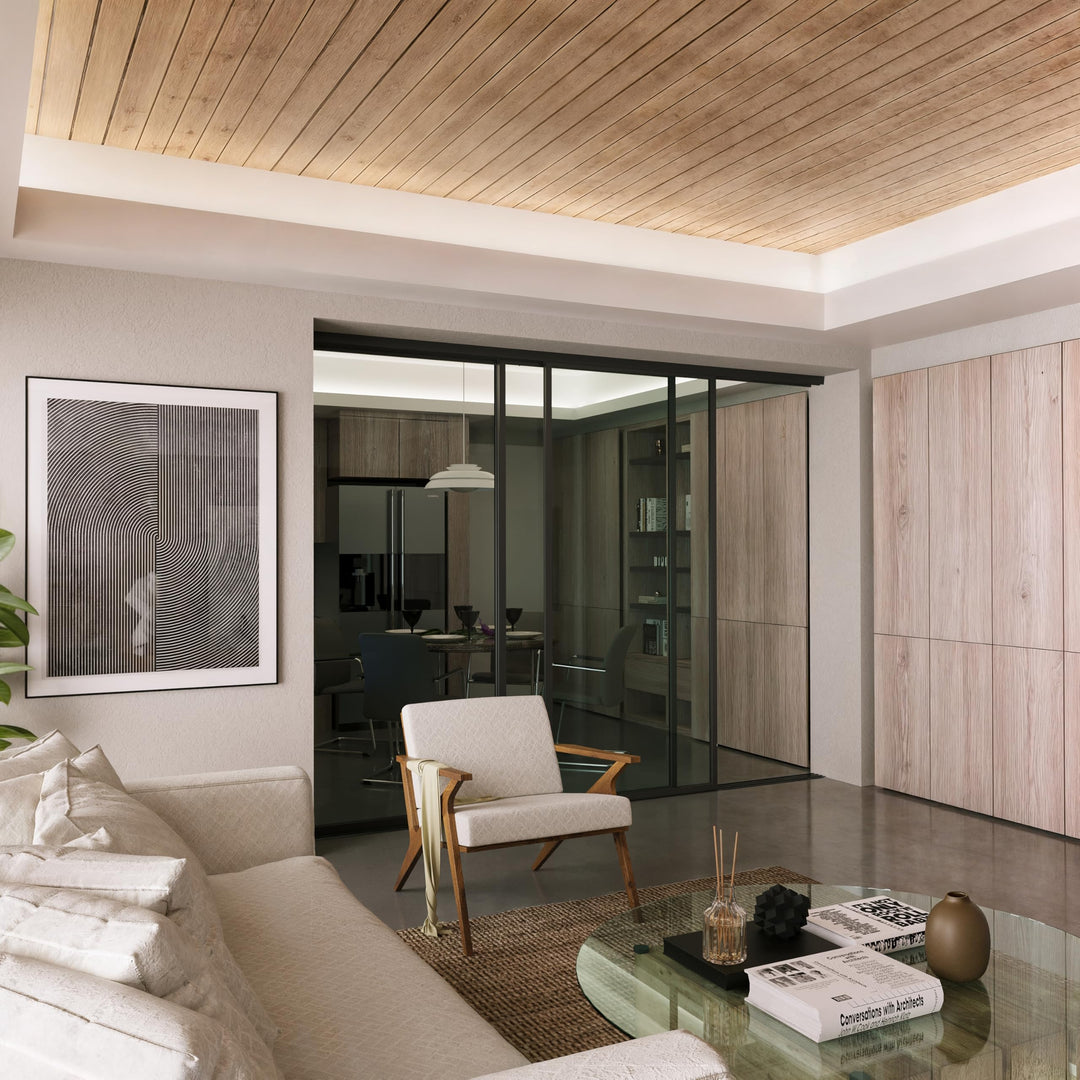 Doors55 3 Panel Glass Room Divider and Partition Wall Divider