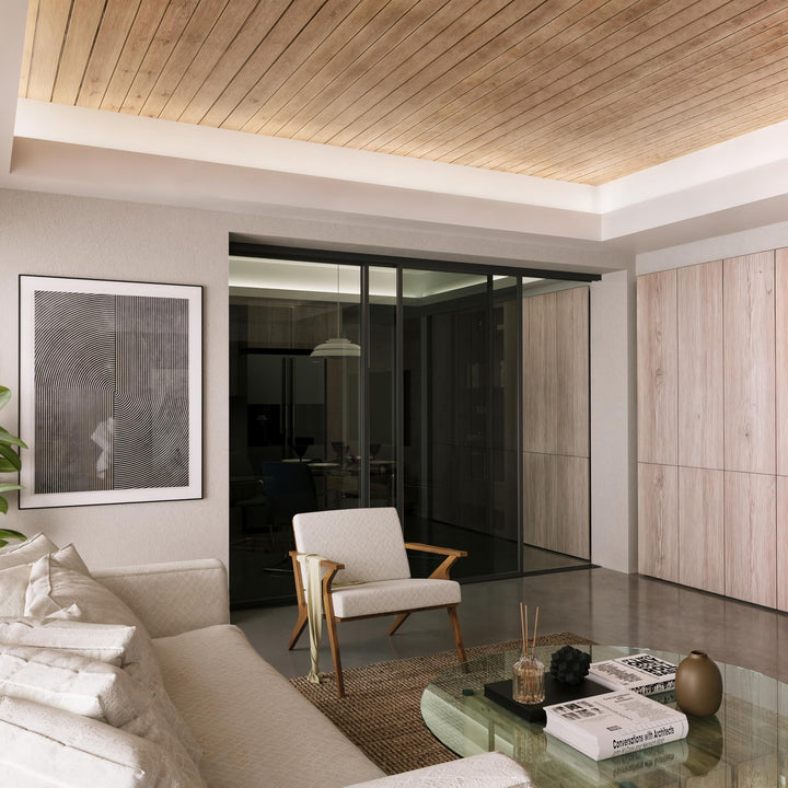 Doors55 3 Panel Glass Room Divider and Partition Wall Divider