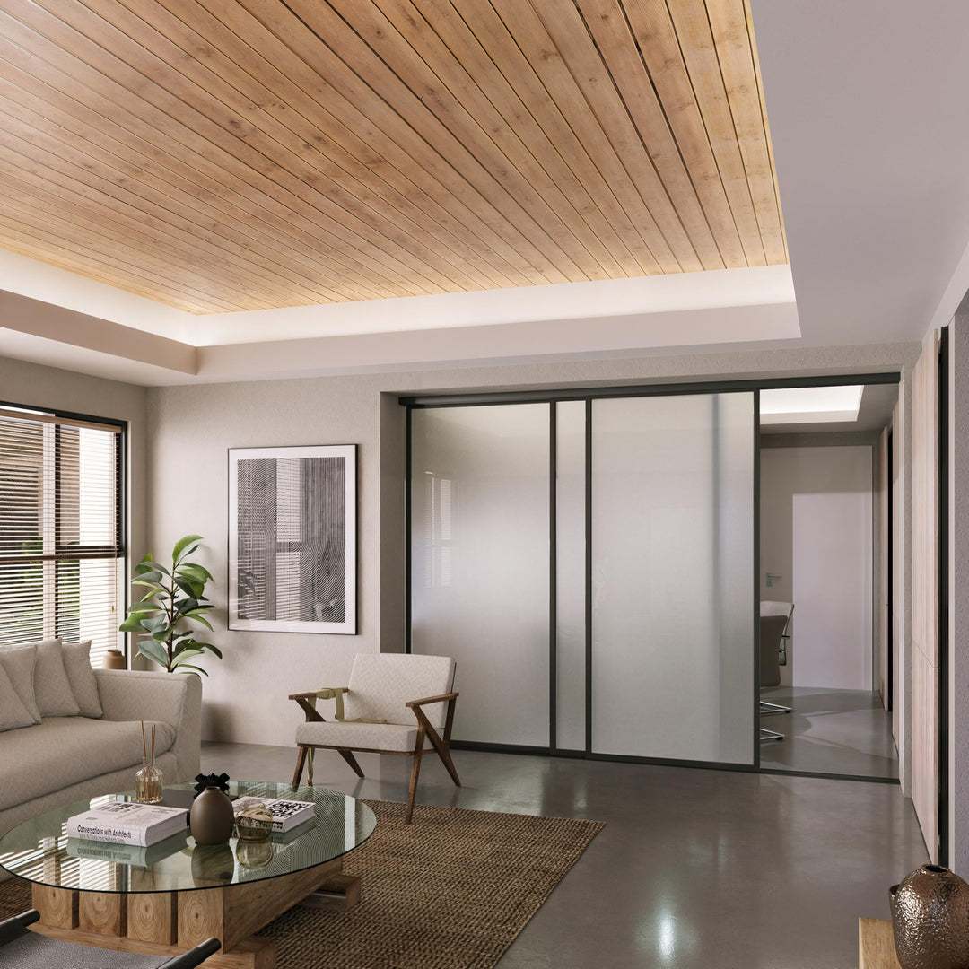 Doors55 3 Panel Glass Room Divider and Partition Wall Divider