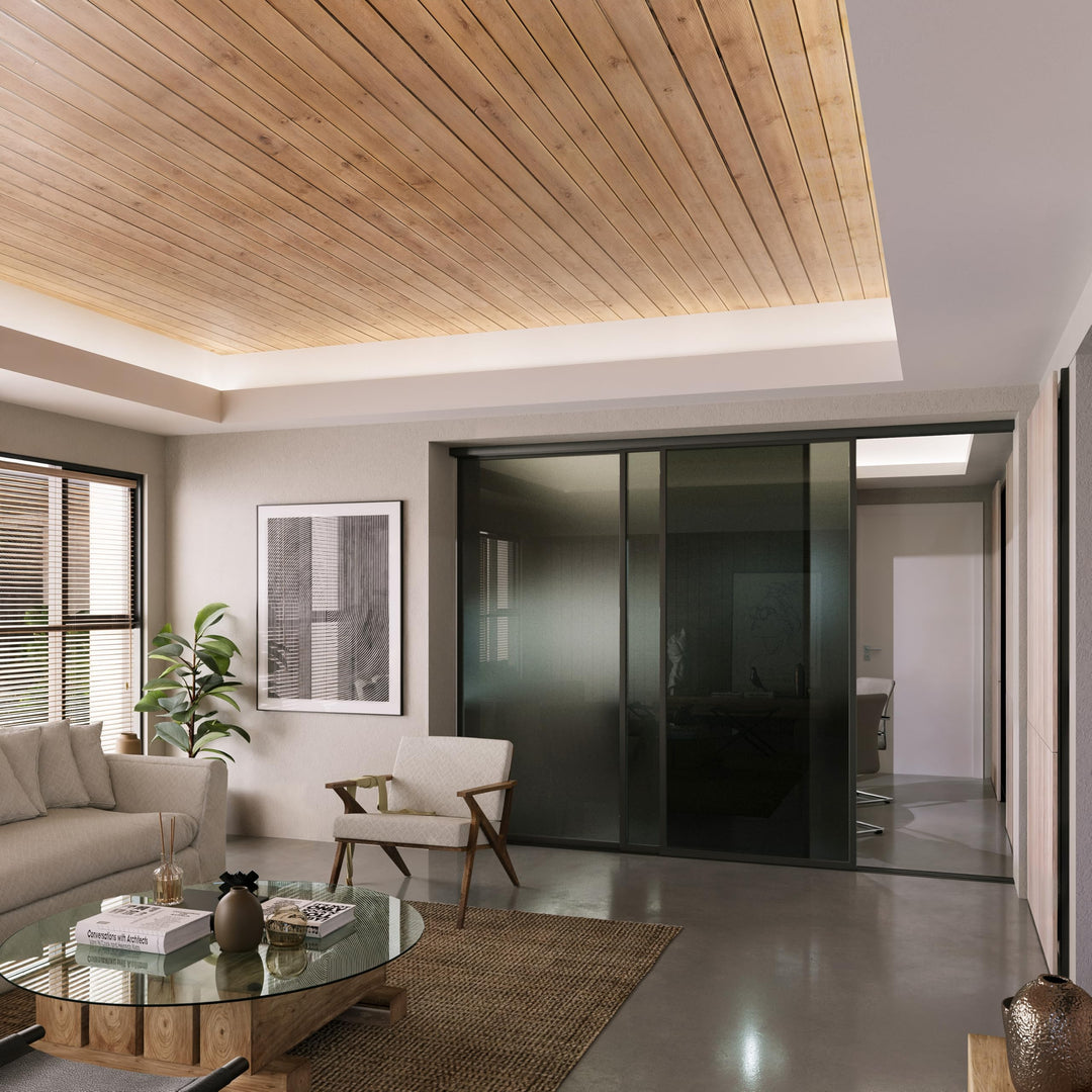 Doors55 3 Panel Glass Room Divider and Partition Wall Divider