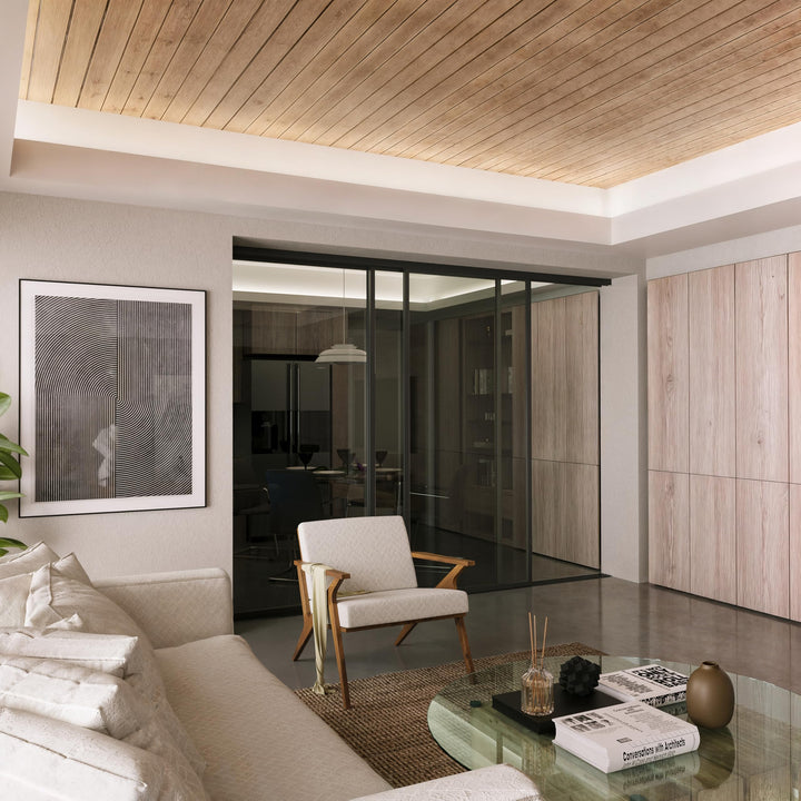 Doors55 3 Panel Glass Room Divider and Partition Wall Divider
