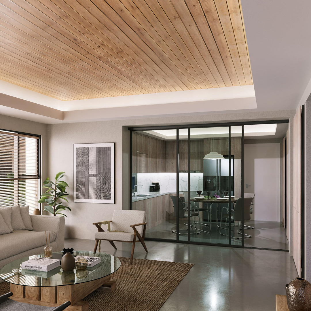 Doors55 3 Panel Glass Room Divider and Partition Wall Divider
