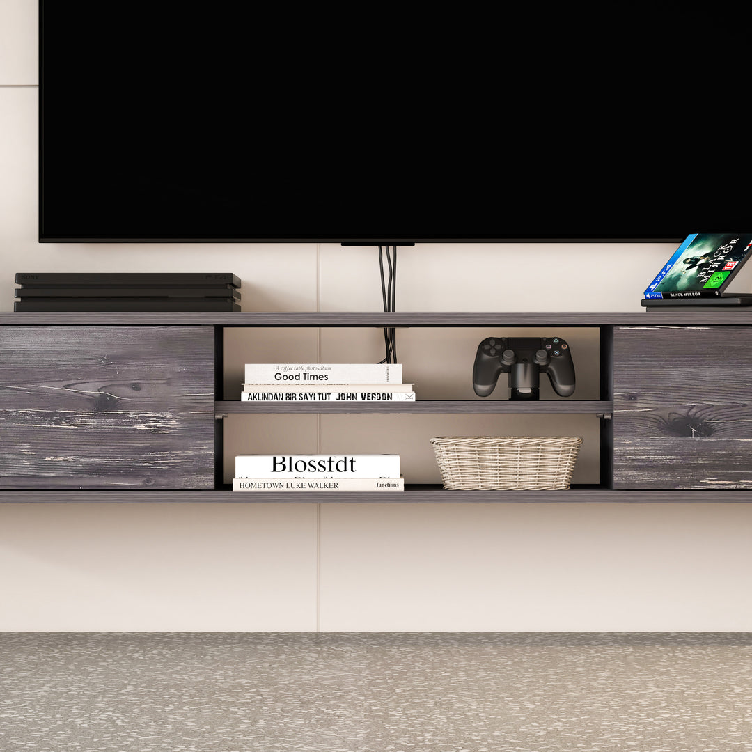 Floating TV Stand – Wall Mounted Entertainment Center for 75-Inch TVs