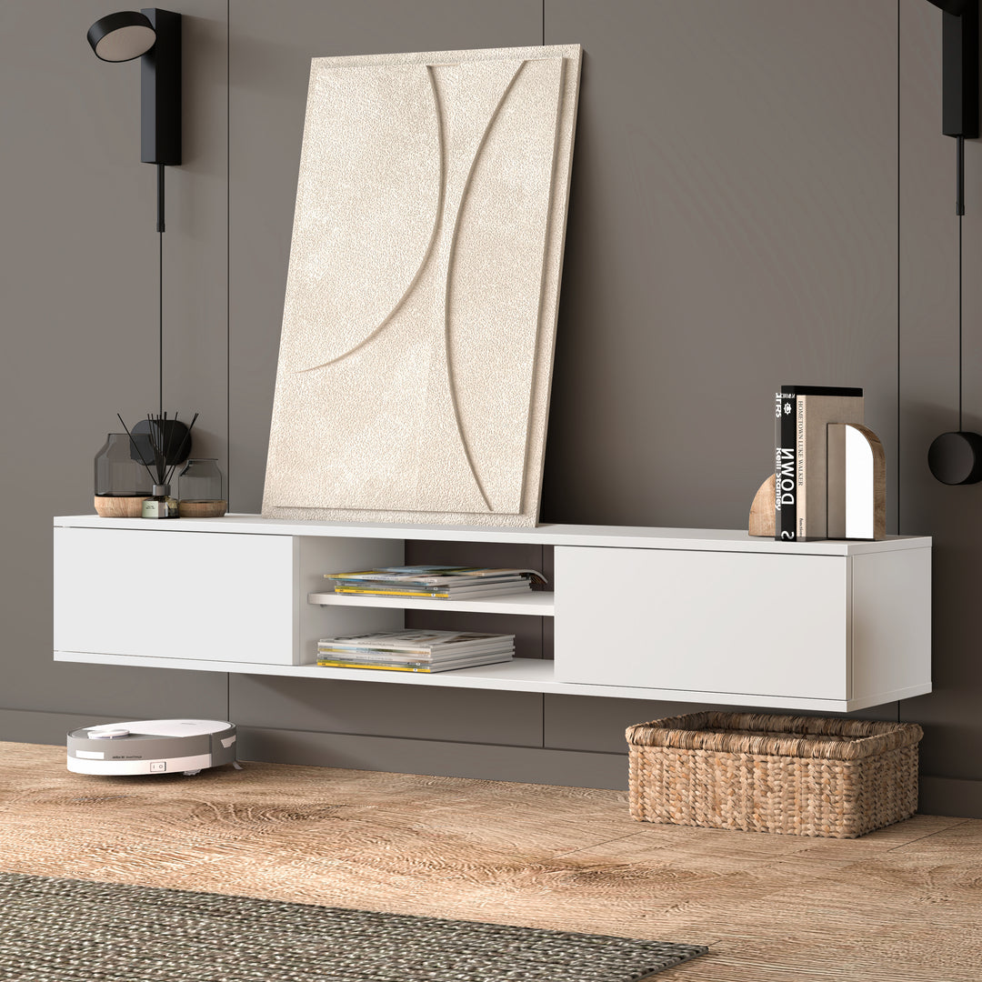 Floating TV Stand – Wall Mounted Entertainment Center for 75-Inch TVs