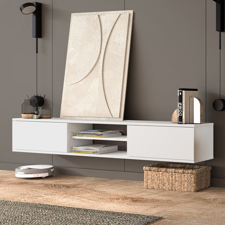 Floating TV Stand – Wall Mounted Entertainment Center for 75-Inch TVs