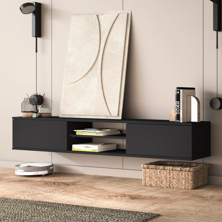 Floating TV Stand – Wall Mounted Entertainment Center for 75-Inch TVs