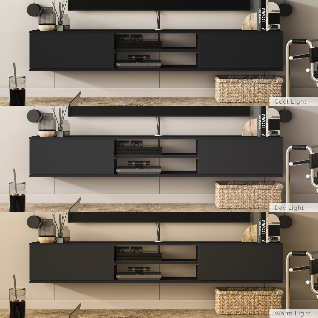 Floating TV Stand – Wall Mounted Entertainment Center for 75-Inch TVs