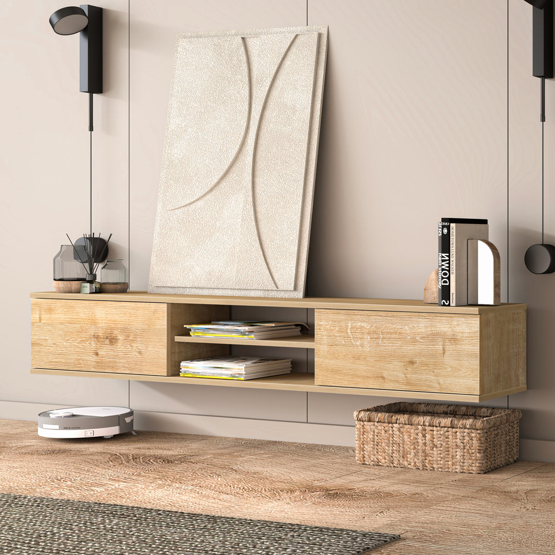 Floating TV Stand – Wall Mounted Entertainment Center for 75-Inch TVs