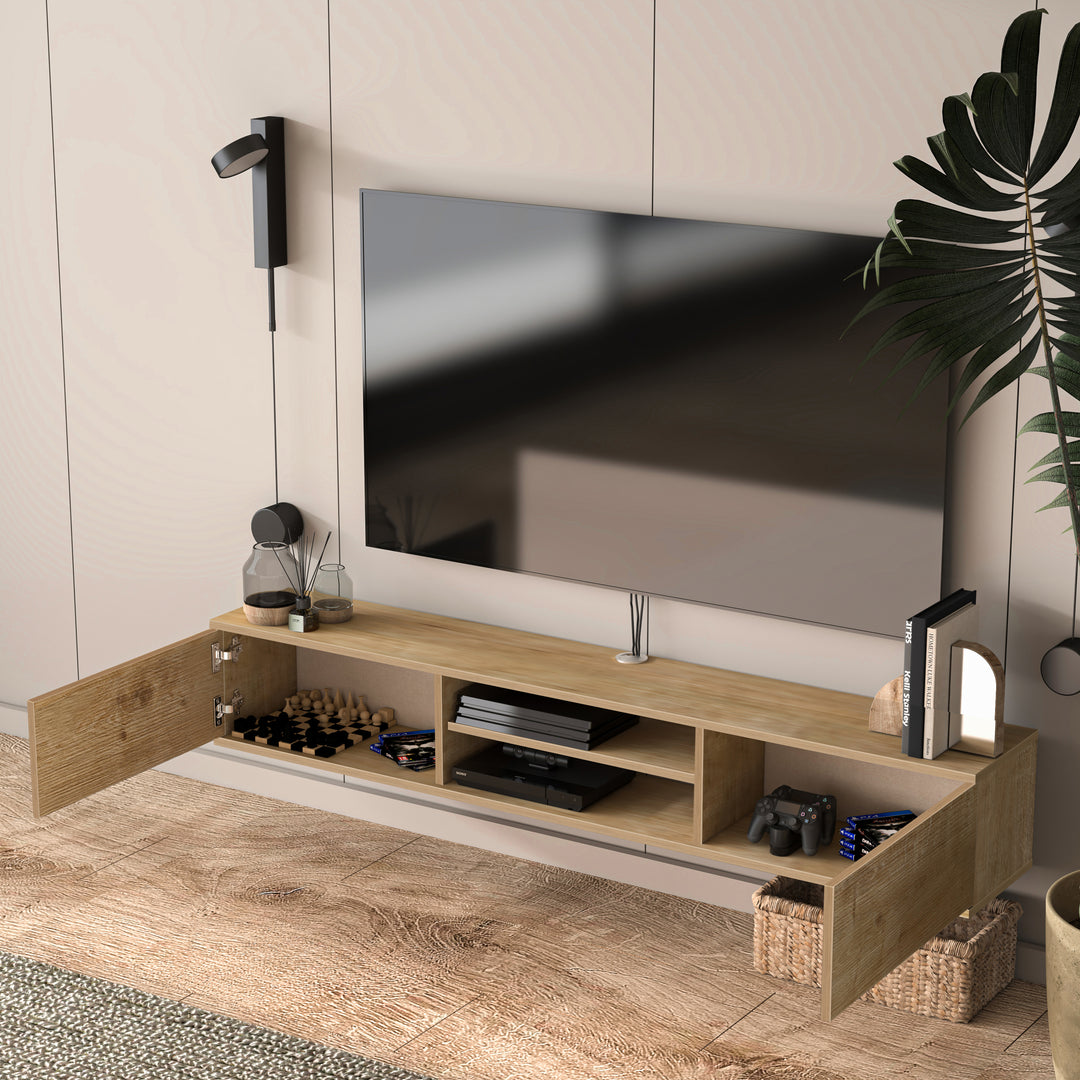 Floating TV Stand – Wall Mounted Entertainment Center for 75-Inch TVs