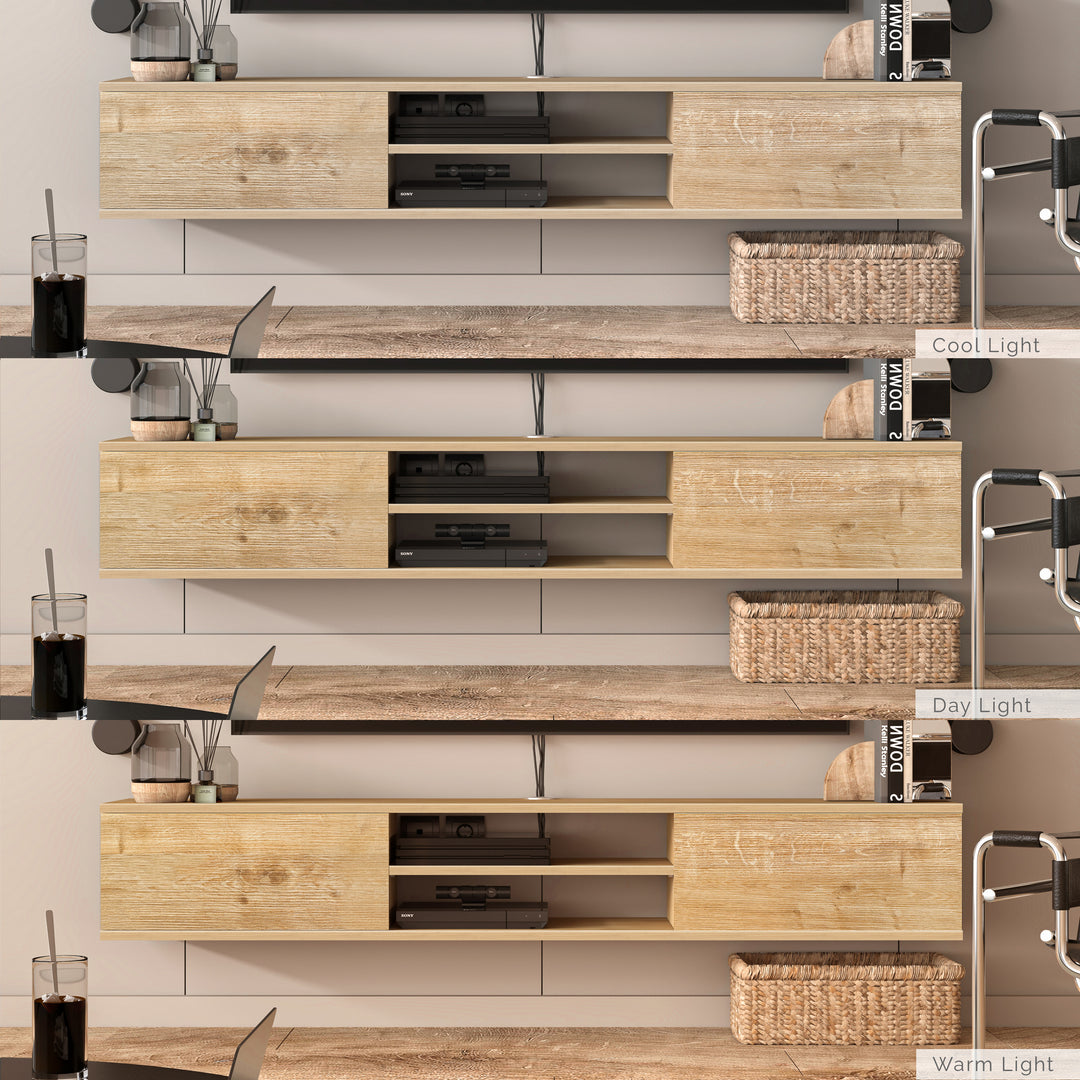Floating TV Stand – Wall Mounted Entertainment Center for 75-Inch TVs
