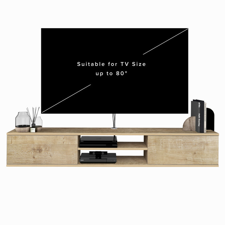 Floating TV Stand – Wall Mounted Entertainment Center for 75-Inch TVs
