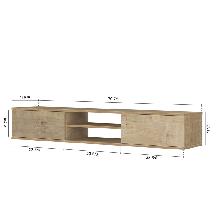 Floating TV Stand – Wall Mounted Entertainment Center for 75-Inch TVs