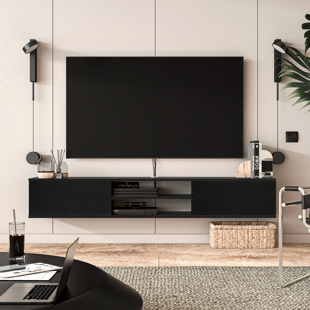Floating TV Stand – Wall Mounted Entertainment Center for 75-Inch TVs