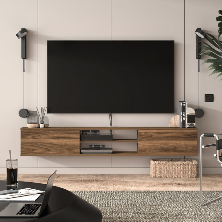 Floating TV Stand – Wall Mounted Entertainment Center for 75-Inch TVs