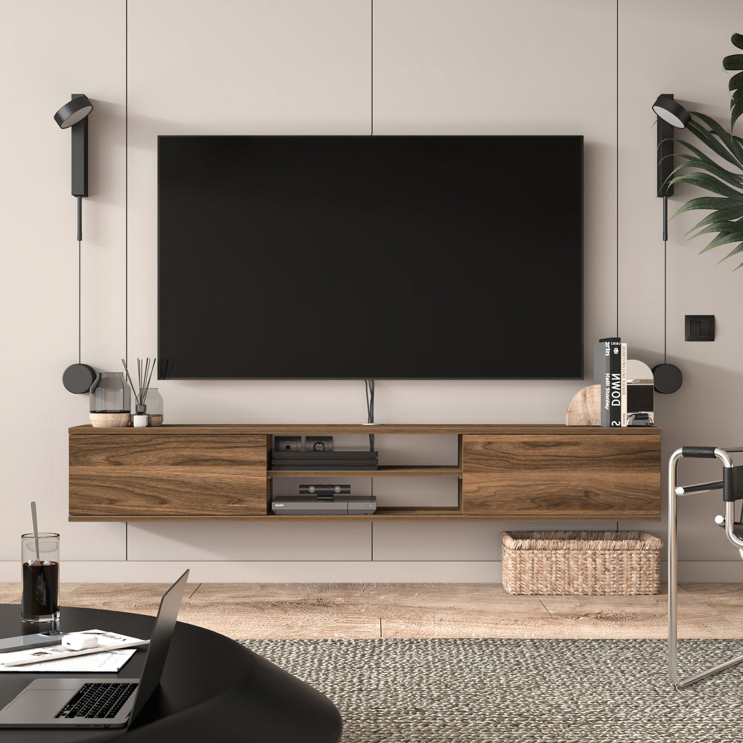 Floating TV Stand – Wall Mounted Entertainment Center for 75-Inch TVs
