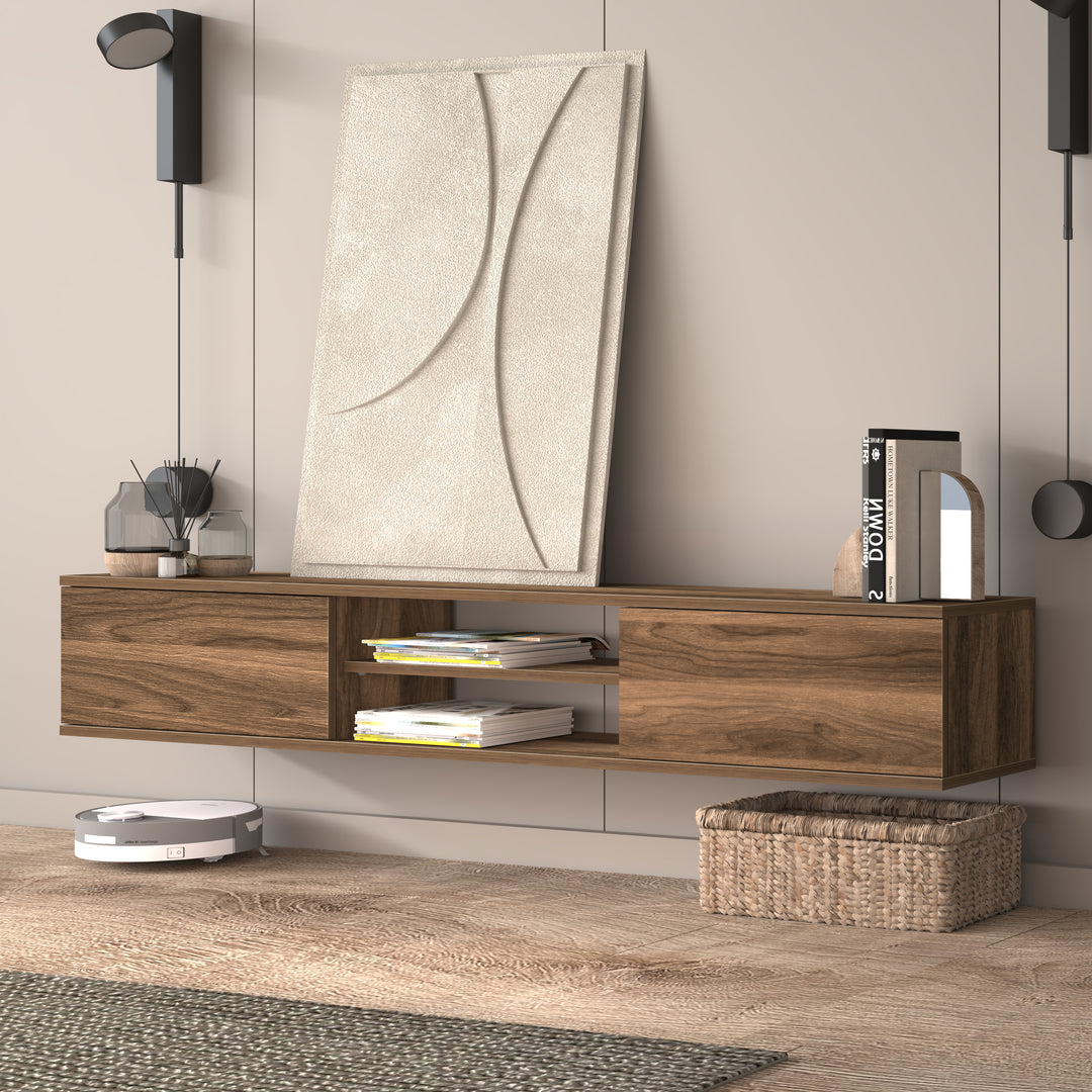 Floating TV Stand – Wall Mounted Entertainment Center for 75-Inch TVs