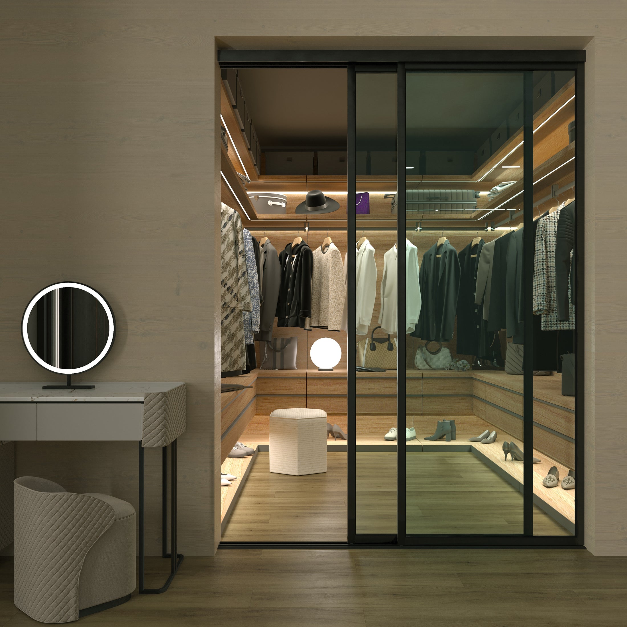 Glass Closet Doors Designed for Modern Interiors