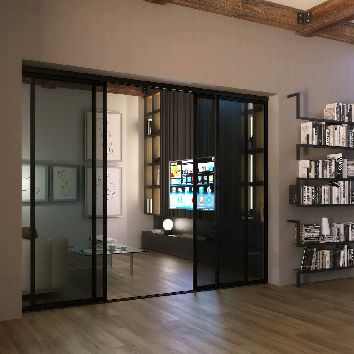 4 Panel Glass Room Dividers