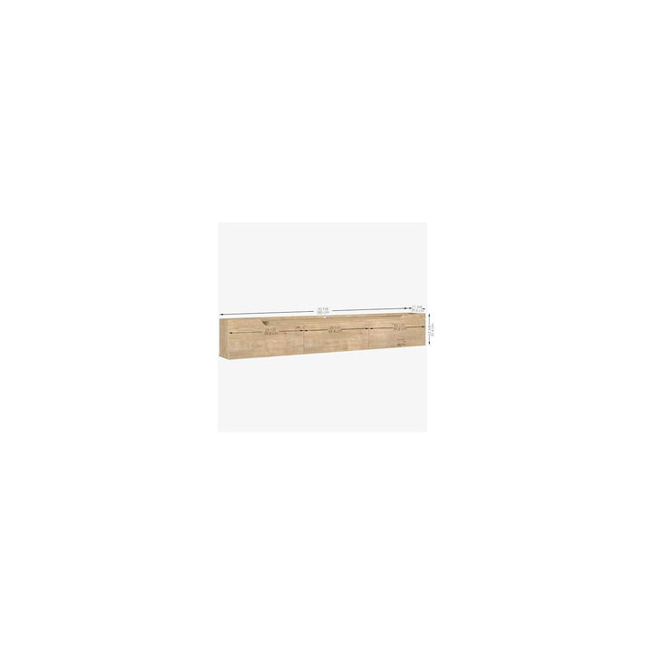 Atelier Mobili Floating TV Stand for Up to 80 Inch TVs – Wall Mounted Entertainment Center with Storage – Modern Floating Media Console with Cable Management – Oak/White Finishes (Oak)
