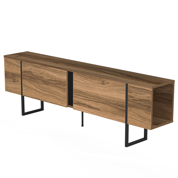 Atelier Mobili Modern TV Stand and Media Console, Entertainment Center, Adjustable Shelves, Solid Eng Wood, Metal Legs, Large Storage, TV Stand for 75 inch TV, TV Stand 65 inch (63 x 32 Inches)