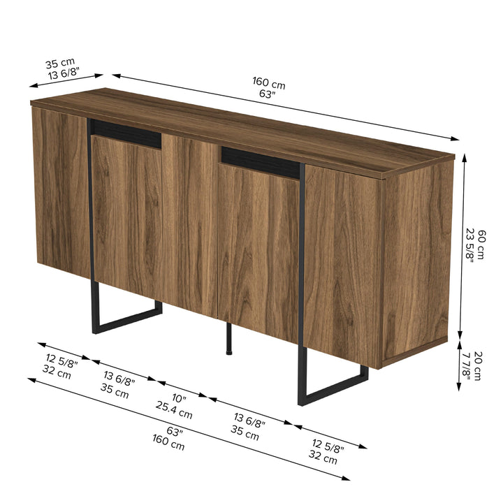 Atelier Mobili Modern TV Stand and Media Console, Entertainment Center, Adjustable Shelves, Solid Eng Wood, Metal Legs, Large Storage, TV Stand for 75 inch TV, TV Stand 65 inch (63 x 32 Inches)