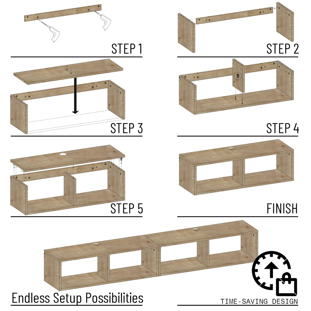 Modular Box Floating TV Stand Wall Mounted Media Console – Atelier Mobili
