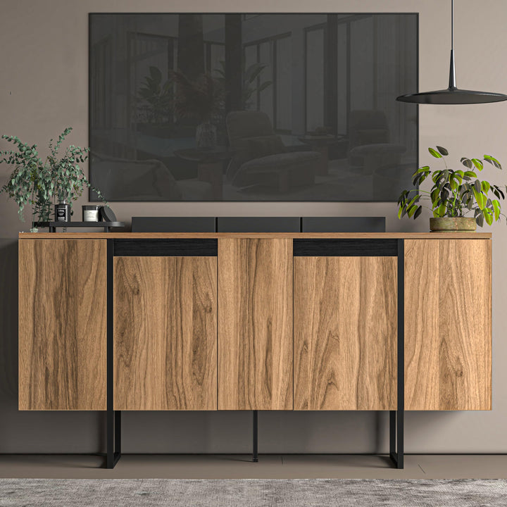 Atelier Mobili Modern TV Stand and Media Console, Entertainment Center, Adjustable Shelves, Solid Eng Wood, Metal Legs, Large Storage, TV Stand for 75 inch TV, TV Stand 65 inch (63 x 32 Inches)