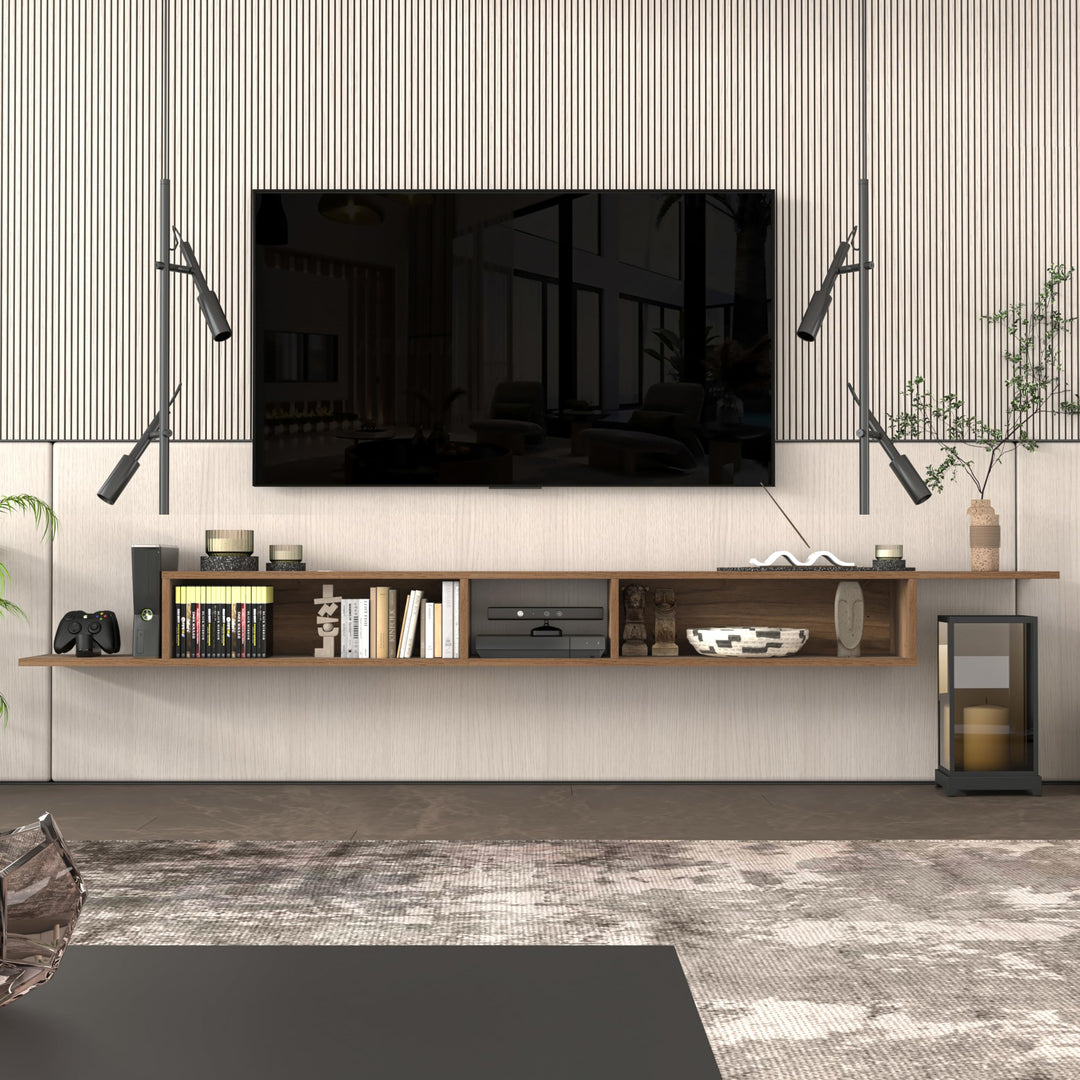 Floating TV Stand for Up to 65 Inch TVs – Wall Mounted Floating Shelf for Under TV