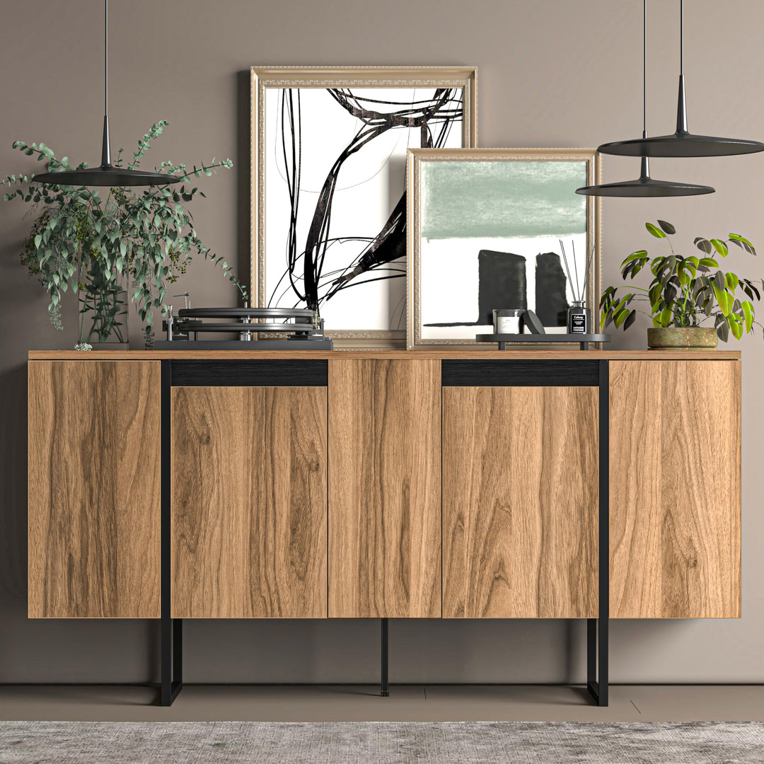 Atelier Mobili Modern TV Stand and Media Console, Entertainment Center, Adjustable Shelves, Solid Eng Wood, Metal Legs, Large Storage, TV Stand for 75 inch TV, TV Stand 65 inch (63 x 32 Inches)