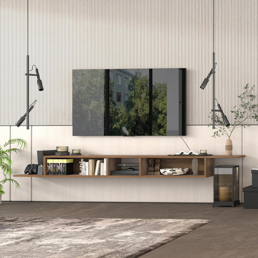 Floating TV Stand for Up to 65 Inch TVs – Wall Mounted Floating Shelf for Under TV