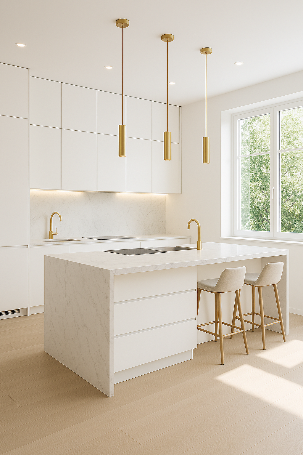 Pure White Kitchen Cabinets