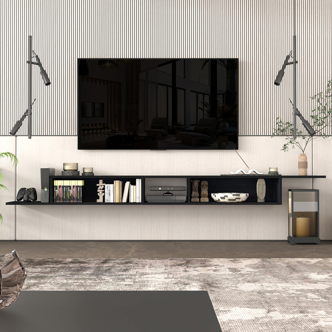 Gaia Black 100 inch modular floating shelf – Atelier Mobili