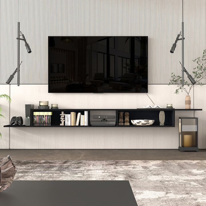 Gaia Black 100 inch modular floating shelf – Atelier Mobili