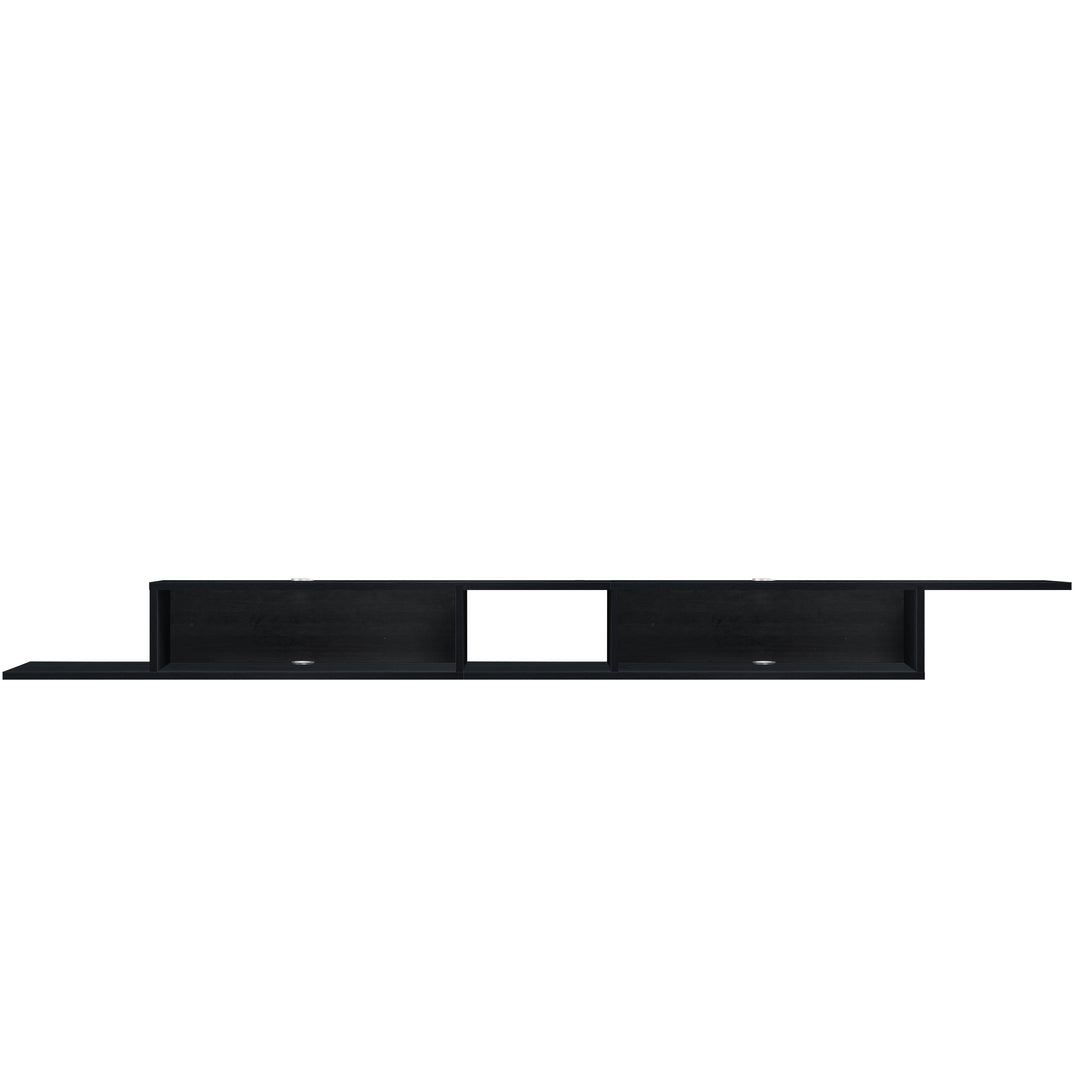 Gaia Black 100 inch modular open shelf – cable management detail