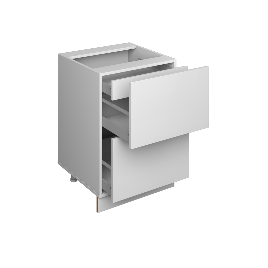 18" 2-Drawer Base European Frameless Kitchen Cabinet Pure White – Atelier Mobili